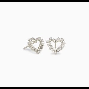 Kendra Scott Ari Heart Silver Stud Earrings